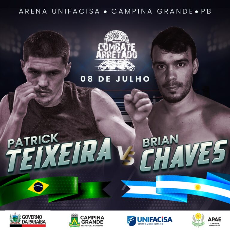Atual líder do ranking brasileiro de boxe e ex-campeão mundial, Patrick Teixeira vai enfrentar argentino Brian Chaves em 8 de julho